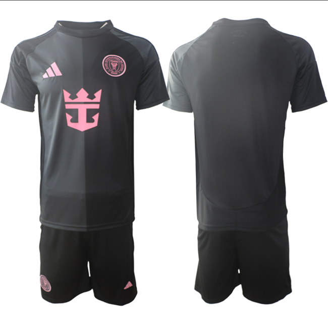 Men's Black Inter Miami CF Blank 2025 Away Soccer Jersey Suit